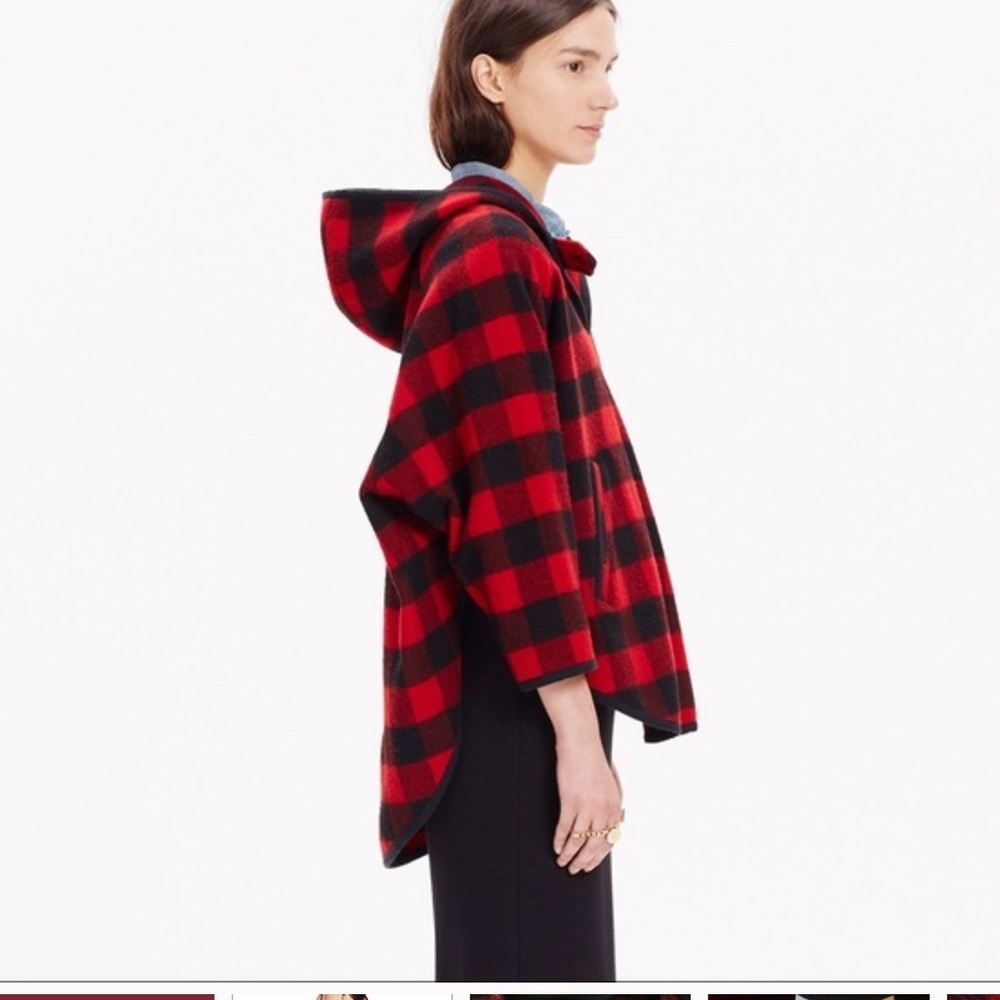 Woolrich Red Buffalo Check popover jacket sweatshirt size S